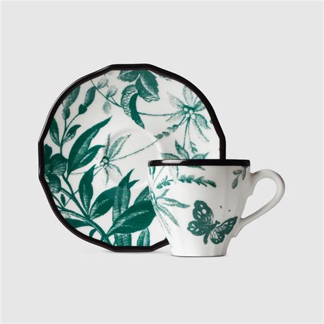 gucci espresso cup set|Green Herbarium Demitasse Cup And Saucer, Double Set.